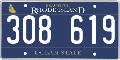RI license plate 308619