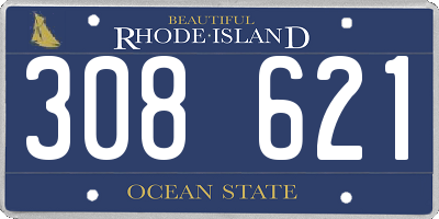 RI license plate 308621