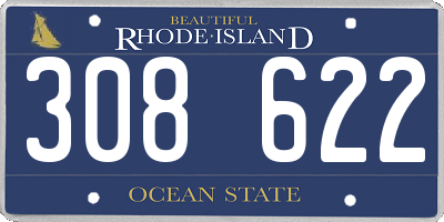 RI license plate 308622