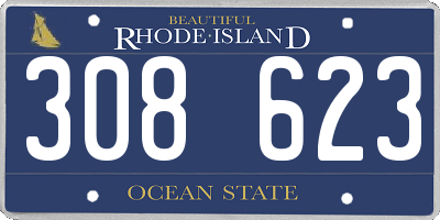 RI license plate 308623