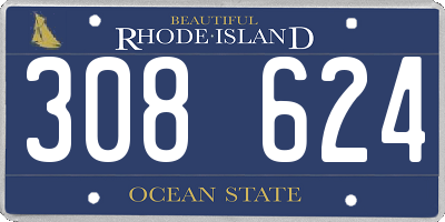 RI license plate 308624