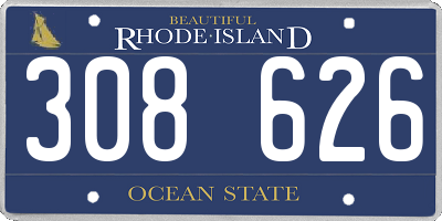 RI license plate 308626
