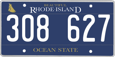 RI license plate 308627