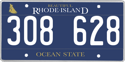 RI license plate 308628