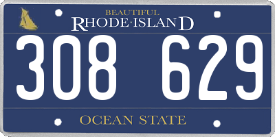 RI license plate 308629