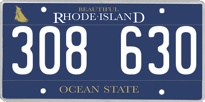 RI license plate 308630