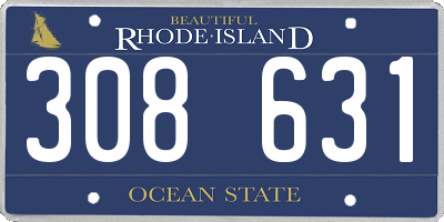 RI license plate 308631