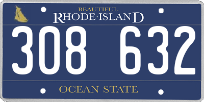 RI license plate 308632