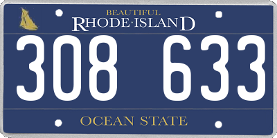 RI license plate 308633