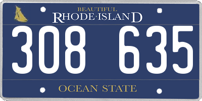 RI license plate 308635