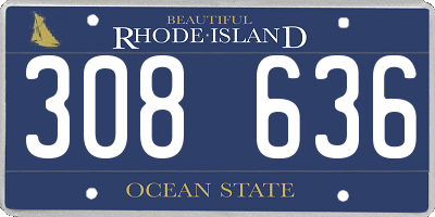 RI license plate 308636