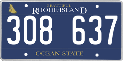 RI license plate 308637