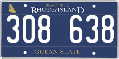 RI license plate 308638