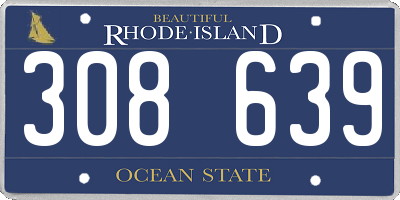 RI license plate 308639