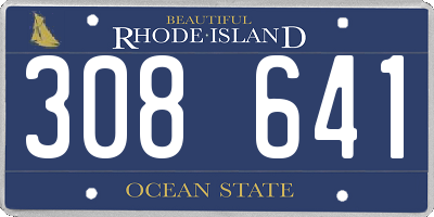 RI license plate 308641