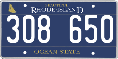 RI license plate 308650
