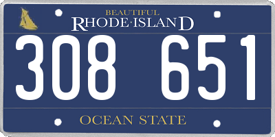 RI license plate 308651