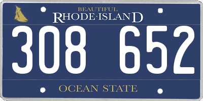 RI license plate 308652