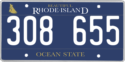 RI license plate 308655