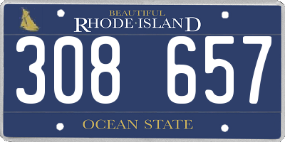 RI license plate 308657