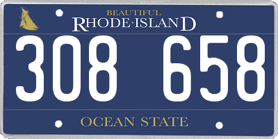 RI license plate 308658