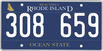 RI license plate 308659