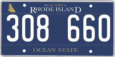RI license plate 308660