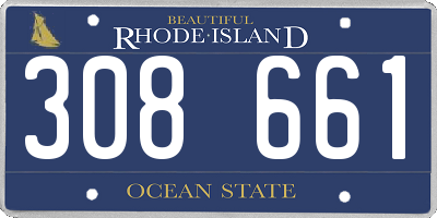 RI license plate 308661