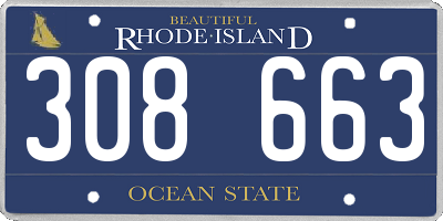 RI license plate 308663