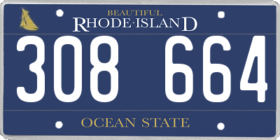 RI license plate 308664