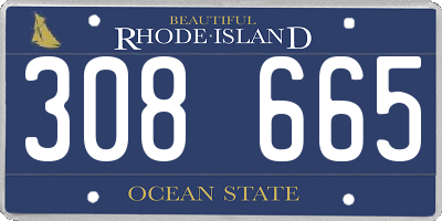 RI license plate 308665