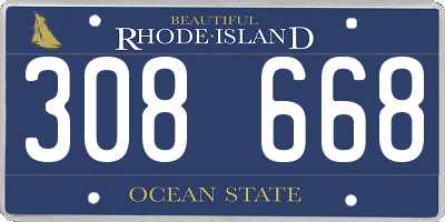 RI license plate 308668