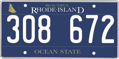 RI license plate 308672