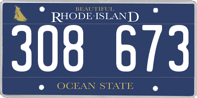 RI license plate 308673