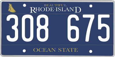 RI license plate 308675
