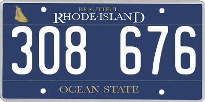 RI license plate 308676