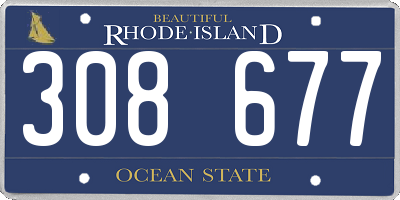 RI license plate 308677