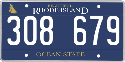 RI license plate 308679