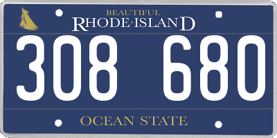 RI license plate 308680