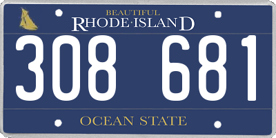 RI license plate 308681