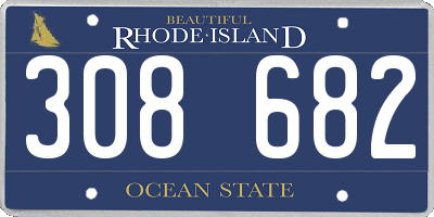 RI license plate 308682