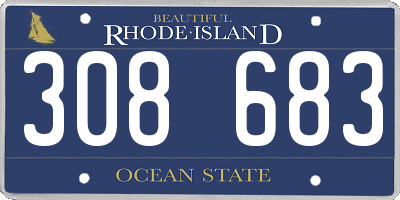 RI license plate 308683