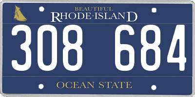 RI license plate 308684