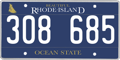 RI license plate 308685