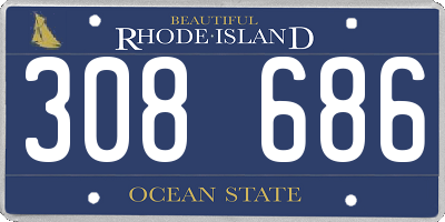 RI license plate 308686