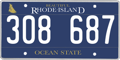 RI license plate 308687