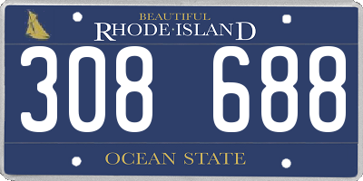 RI license plate 308688