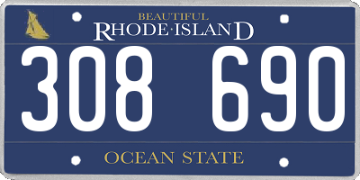 RI license plate 308690