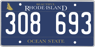 RI license plate 308693