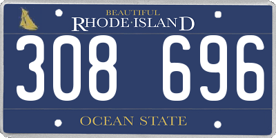 RI license plate 308696